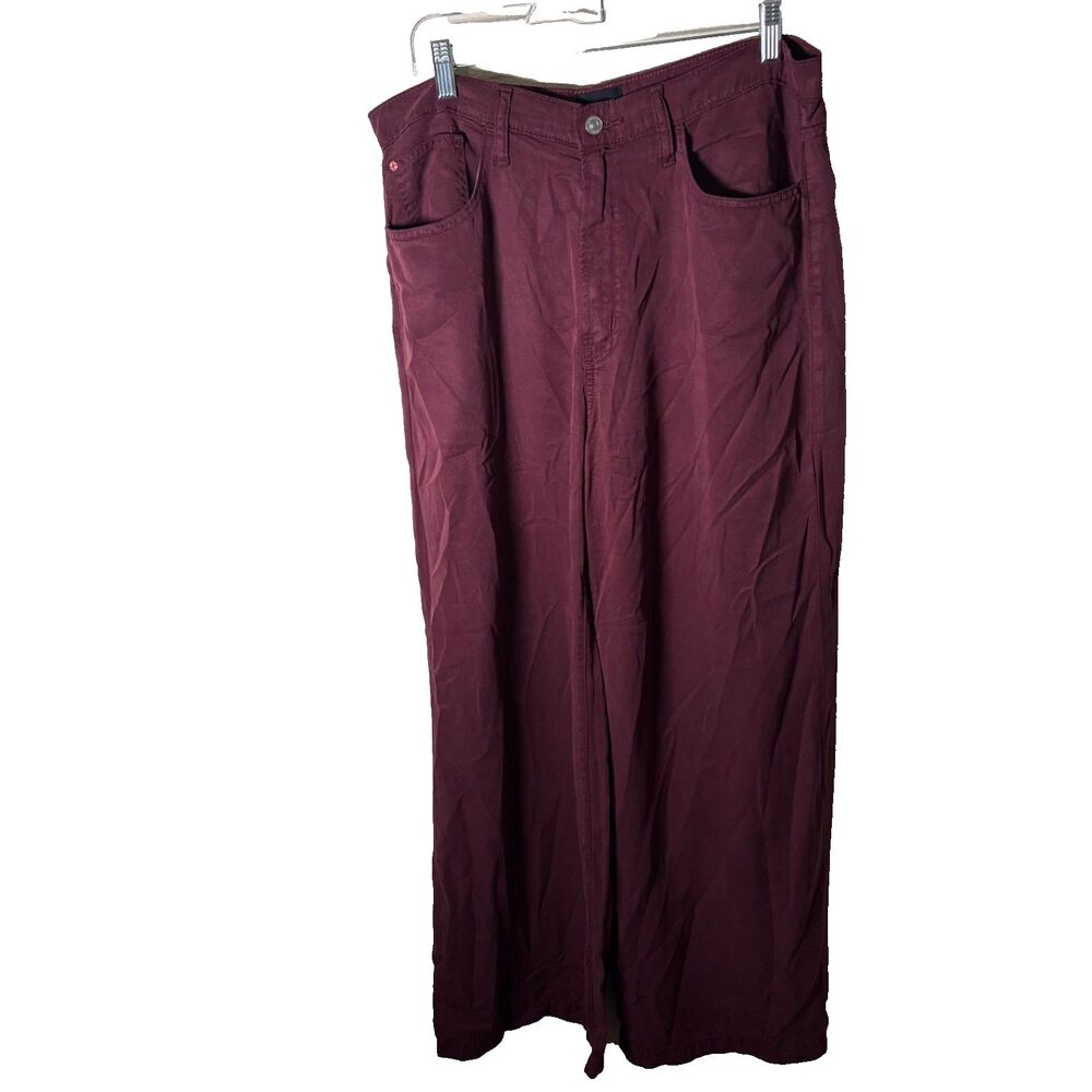 Hudson Pants Women’s 31 Maroon Wide Leg Jolene Flare Solid Casual Lightweight